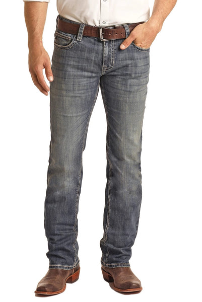 Rock & Roll Denim Abstract V Riding Jeans - Rod's