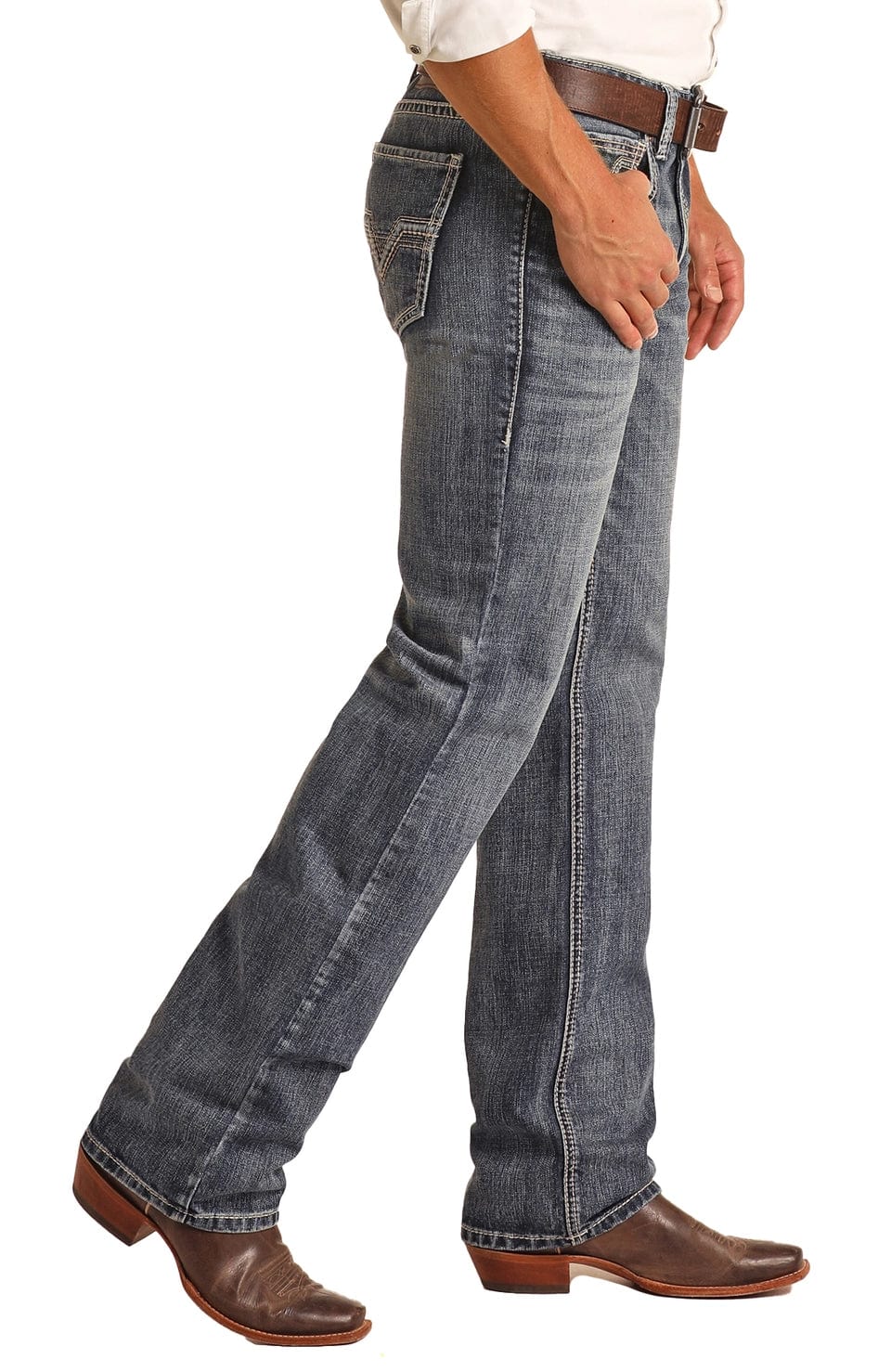 Mens rock and roll cowboy jeans fashion