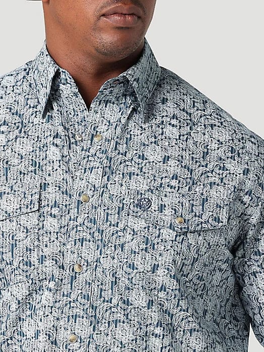 MENS GEORGE STRAIT TROUBADOUR LS WS PRINT SHIRT IN STEEL PAISLEY ...